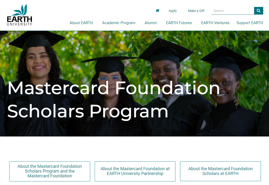 Mastercard Foundation Scholars Program at Universidad EARTH 2026